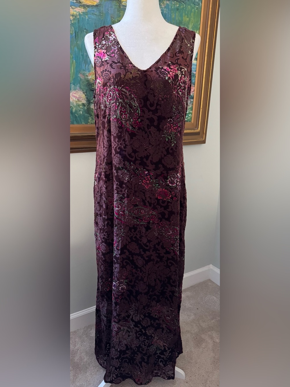 Sundance Velvet Vision Sleeveless Burnout Maxi Dress Size L
